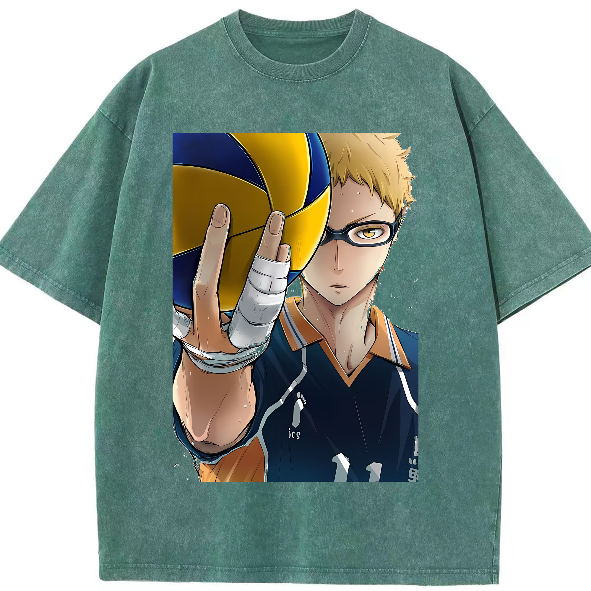 （画像用） ハイキュー!! Haikyu!! 綿100% ヴィンテージ風 半袖Tシャツ（フロントプリント）